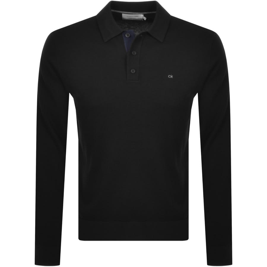 Alternative Image for ProductCalvin Klein Cotton Silk Polo Knit Jumper Black1